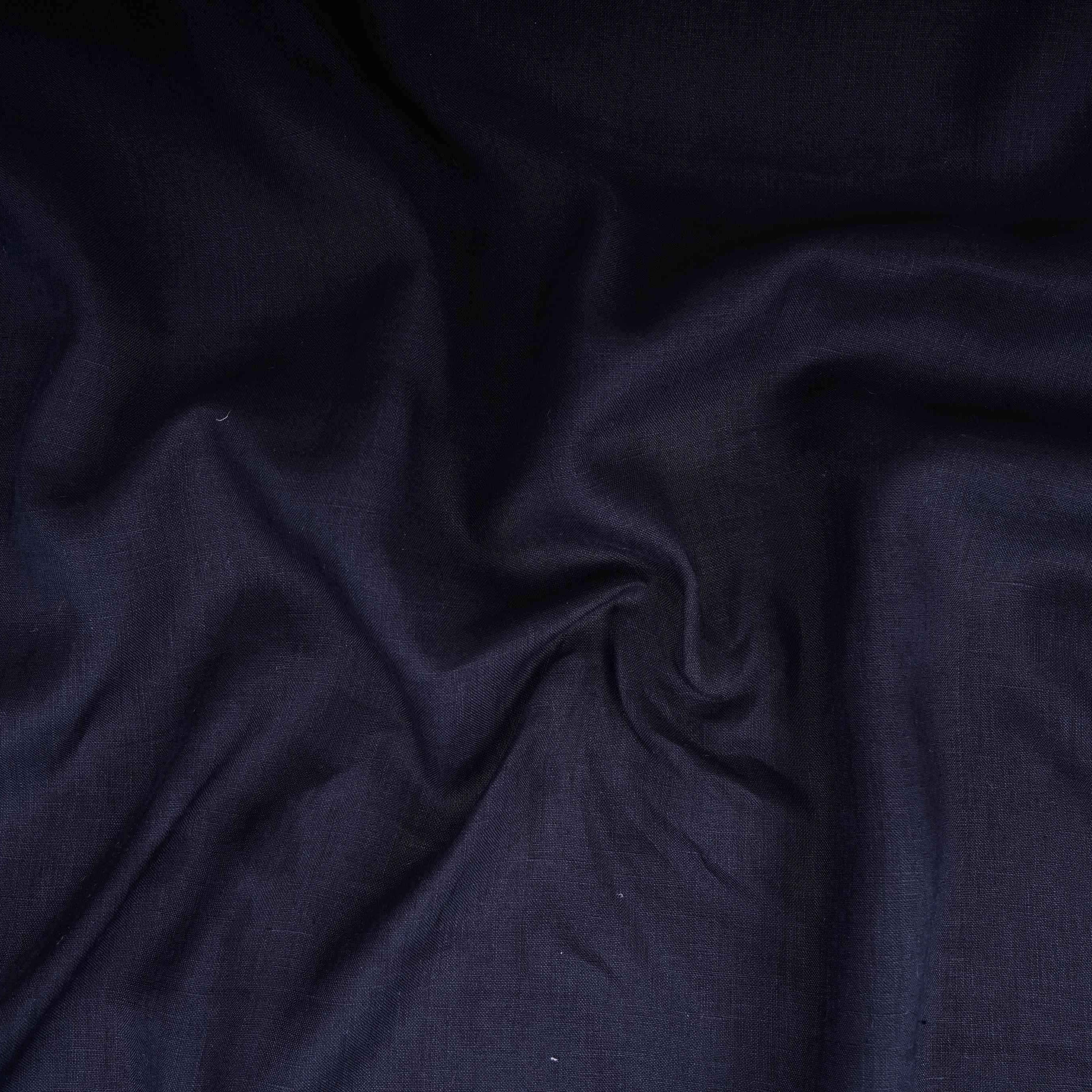 Black Solid Pure Linen Fabric UT-30954 - TradeUNO
