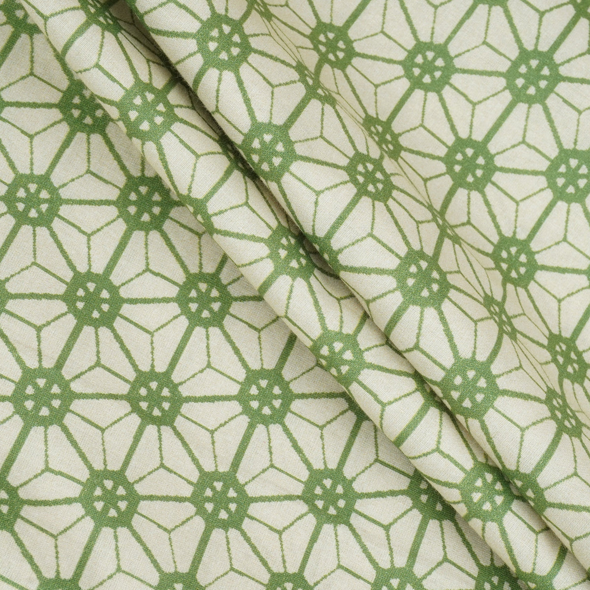 Green Geomatrical Print Cotton Fabric MT-29479 - TradeUNO
