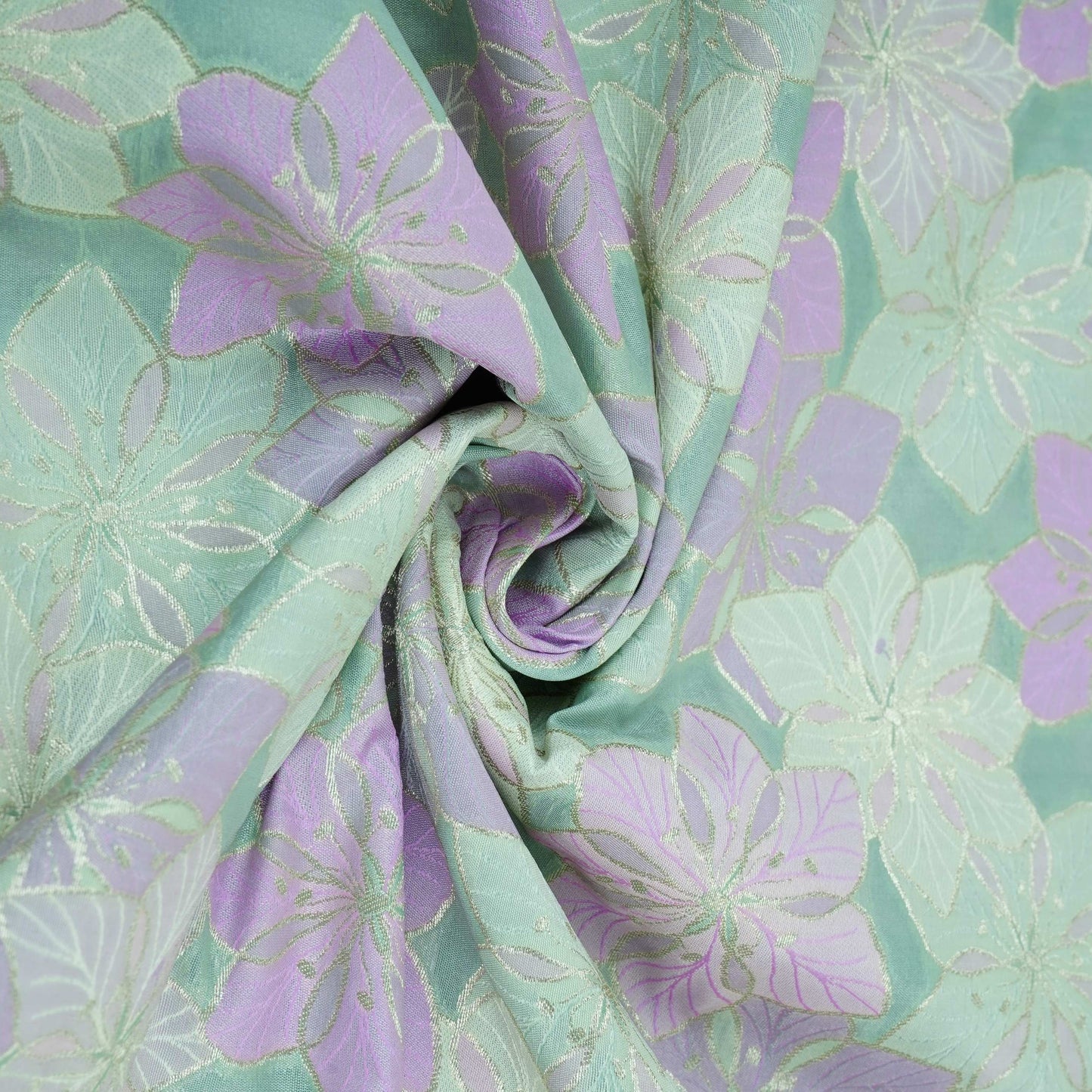 Sage Green Multi Rangkaat Weave Brocade Fabric HMSS-32723