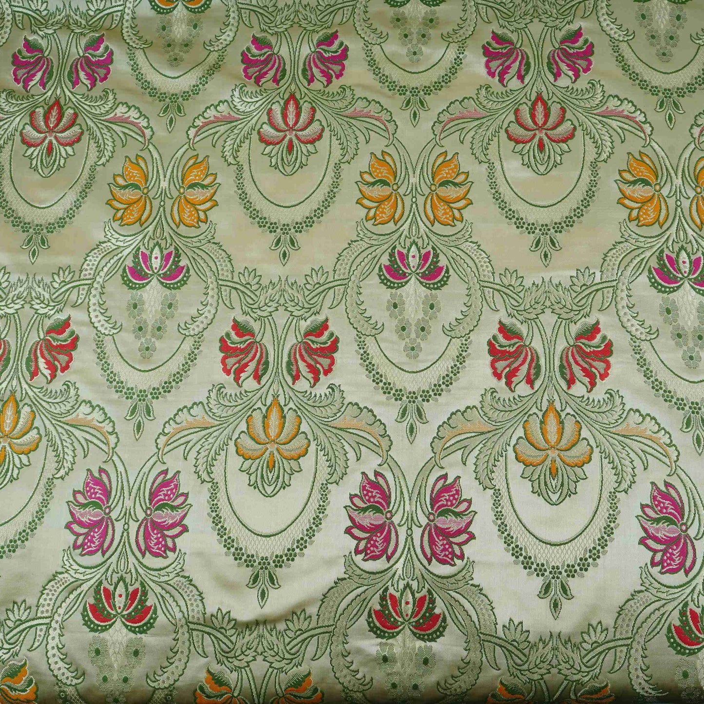 Cream Kimkhab Brocade Fabric HMSS-32789