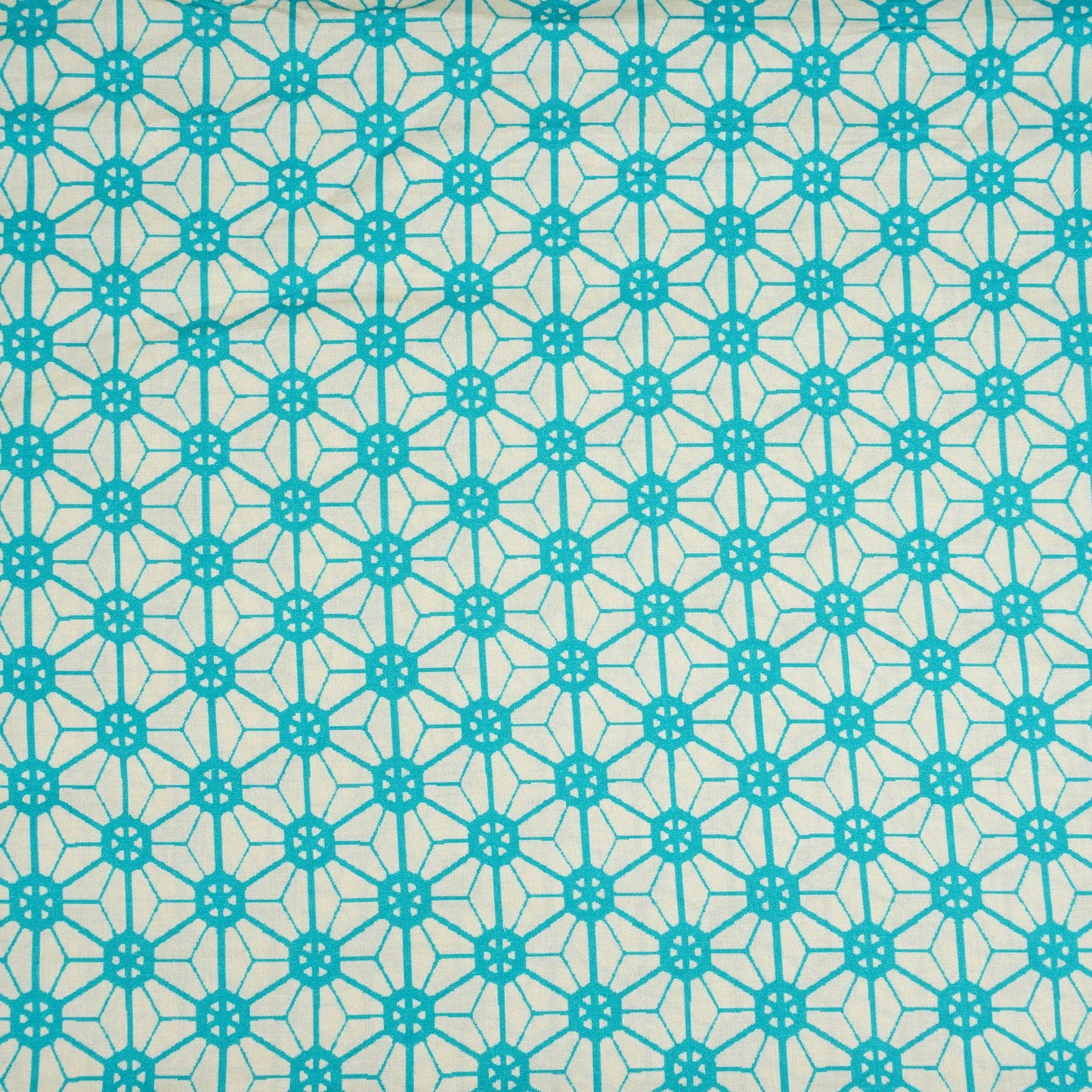 Aqua Blue Geomatrical Print Cotton Fabric MT-29484