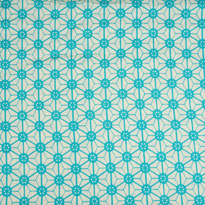 Aqua Blue Geomatrical Print Cotton Fabric MT-29484 - TradeUNO