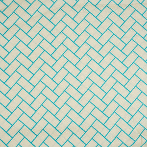Aqua Blue Geomatrical Print Cotton Fabric MT-29478 - TradeUNO