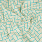 Aqua Blue Geomatrical Print Cotton Fabric MT-29478