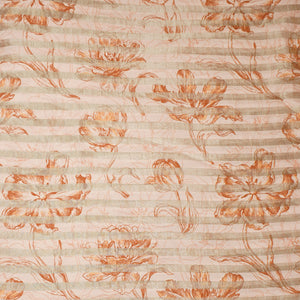 Peach Floral Print Tissue Chanderi Fabric MT-29490 - TradeUNO