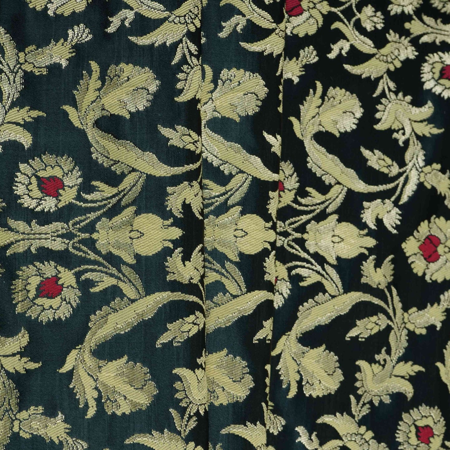 Black Alfi Meena Kimkhab Brocade Fabric HMSS-32770
