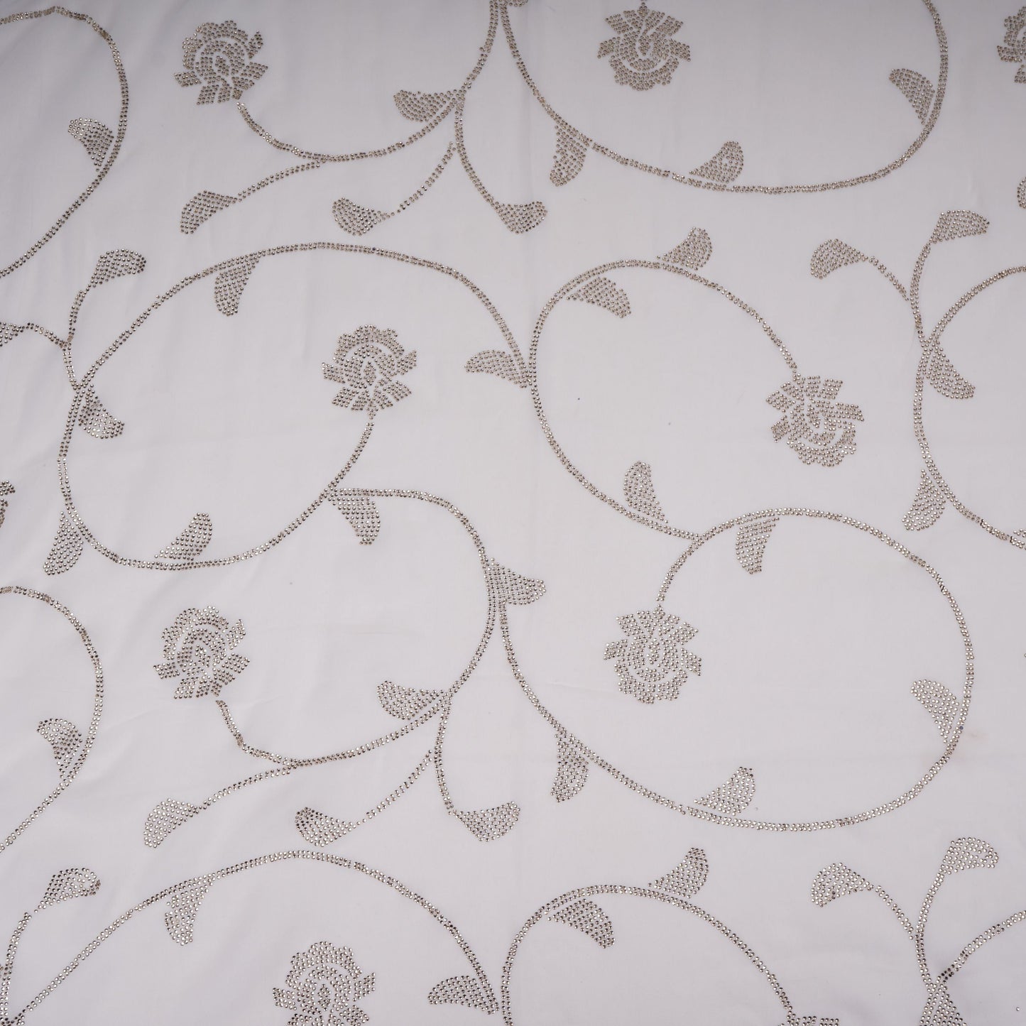 White Dyeable Swarovski embroidery Georgette Fabric SU-31035