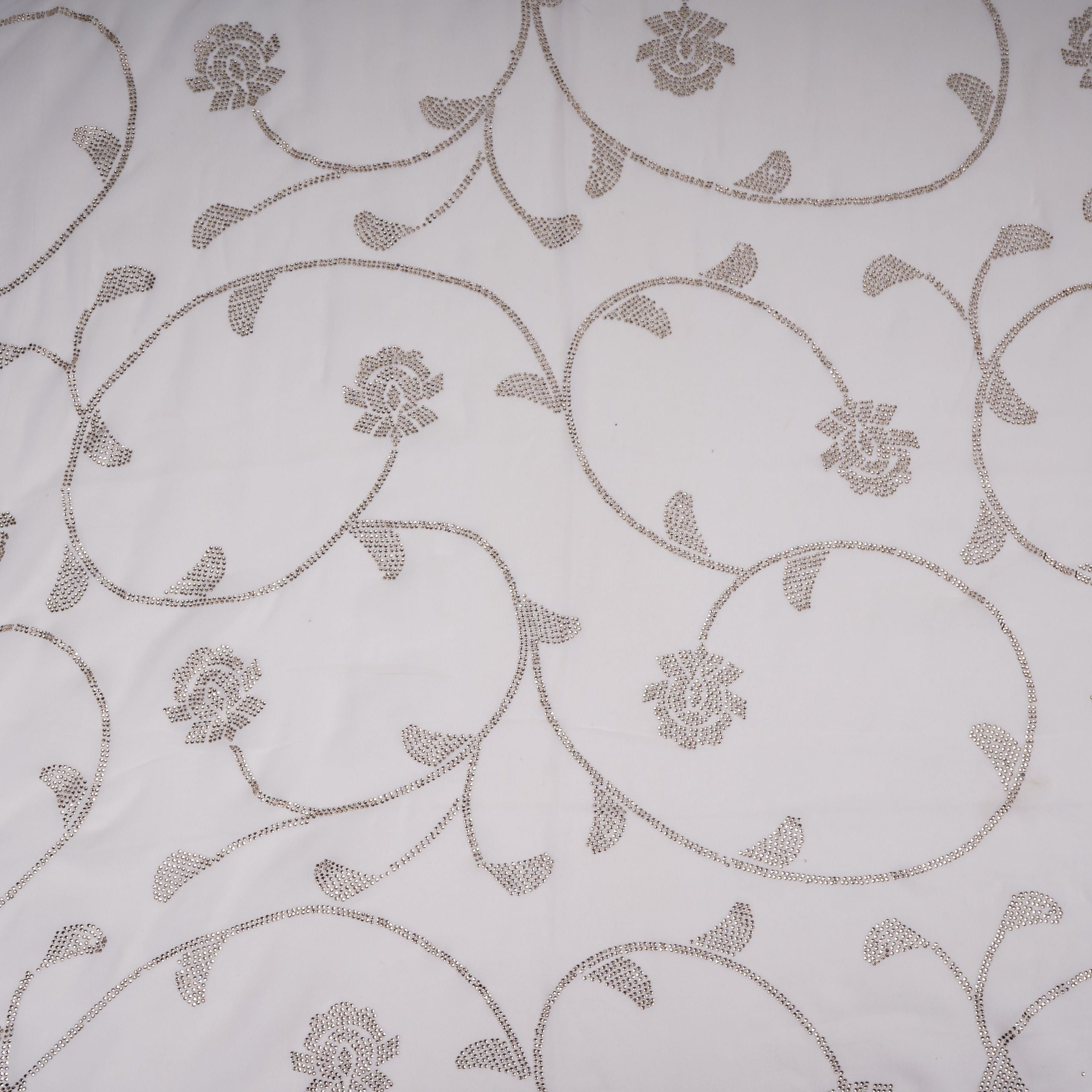 White Dyeable Swarovski embroidery Georgette Fabric SU-31035 - TradeUNO
