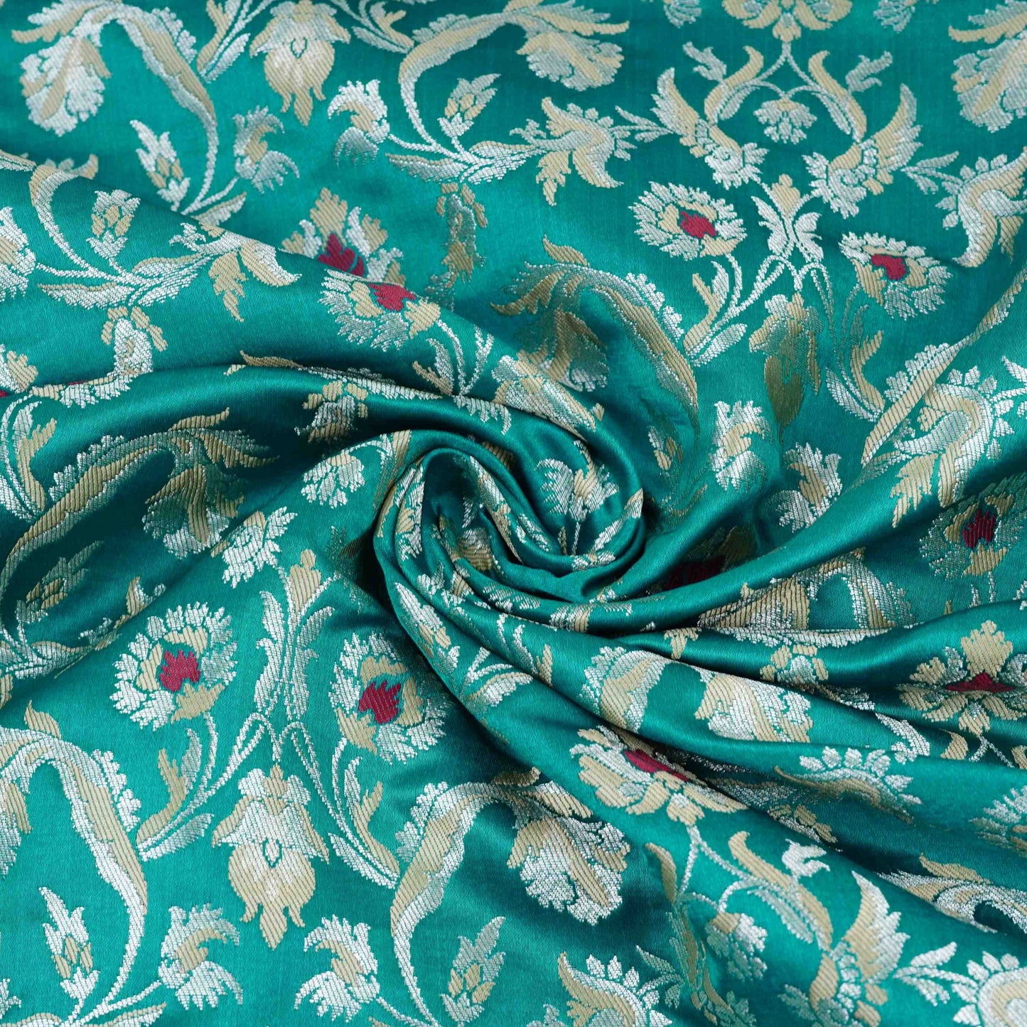 Green Alfi Meena Kimkhab Brocade Fabric HMSS-32772