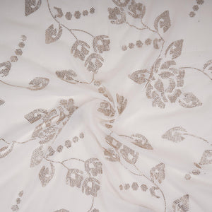 White Dyeable Swarovski embroidery Georgette Fabric SU-31033 - TradeUNO