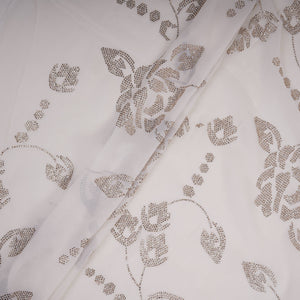 White Dyeable Swarovski embroidery Georgette Fabric SU-31033 - TradeUNO
