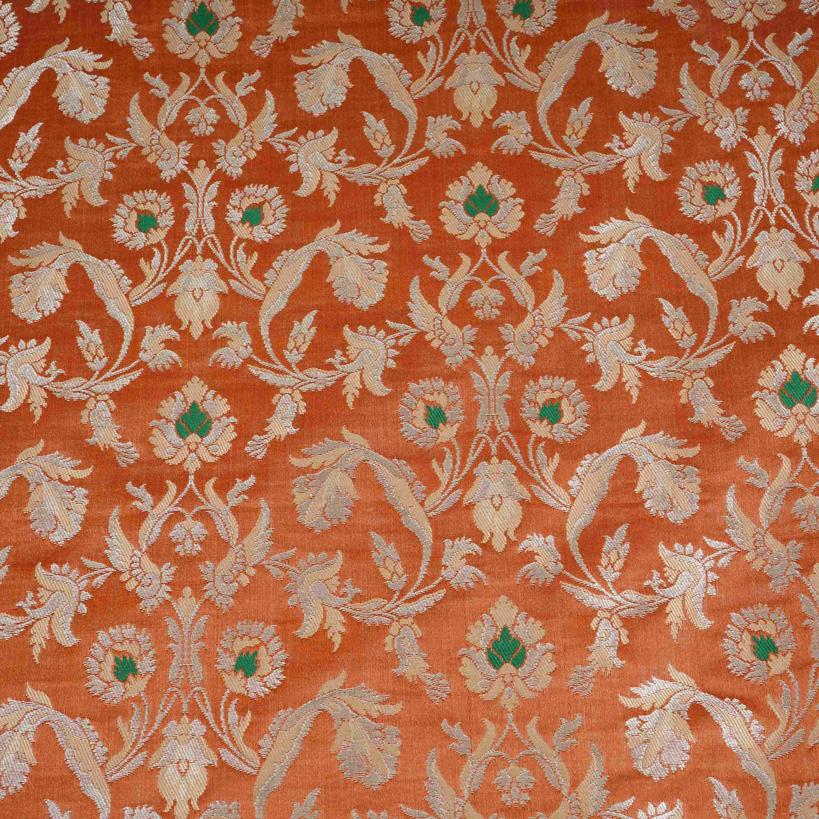 Brown Alfi Meena Kimkhab Brocade Fabric HMSS-32773
