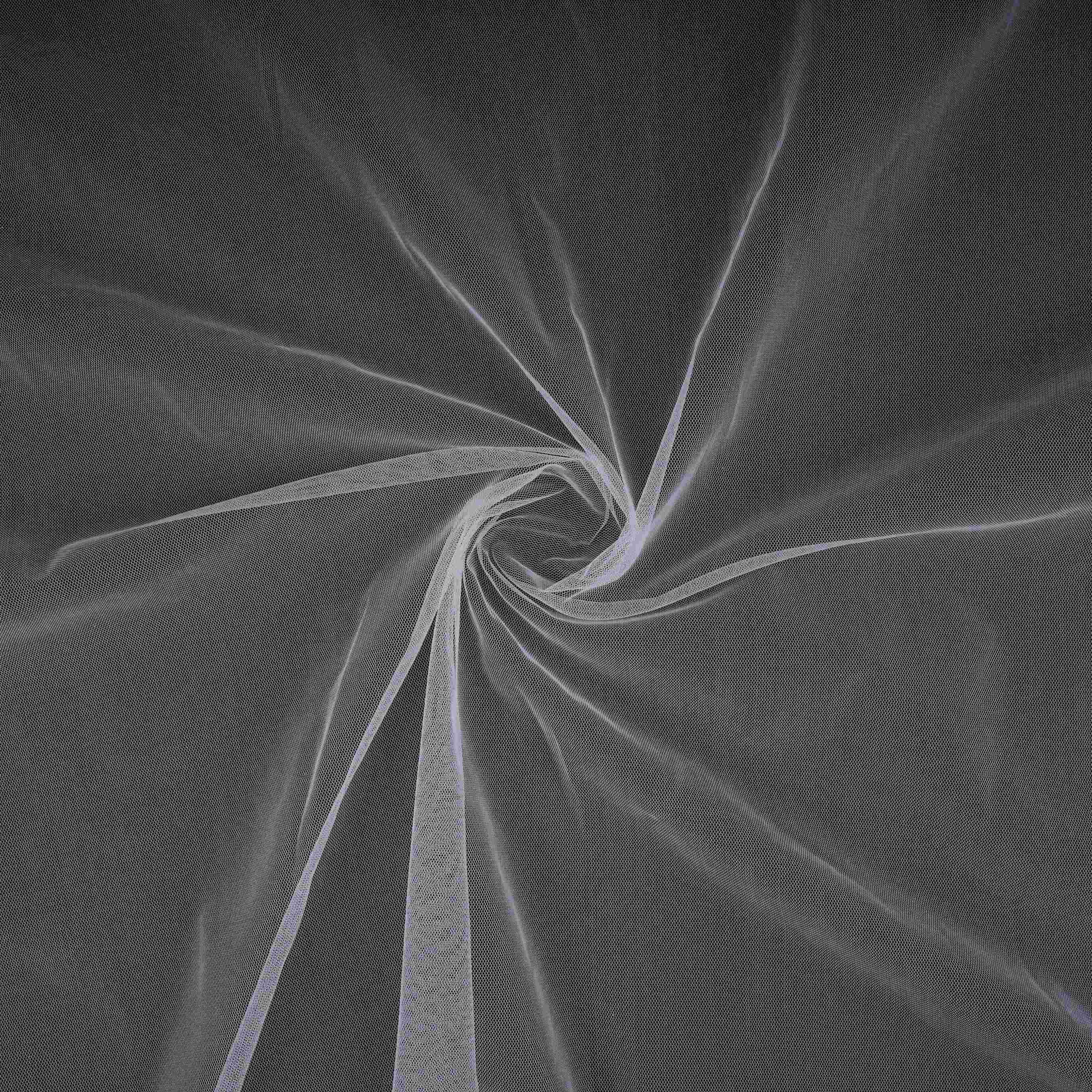 White Solid Butterfly Net Fabric KCJF-30692 - TradeUNO