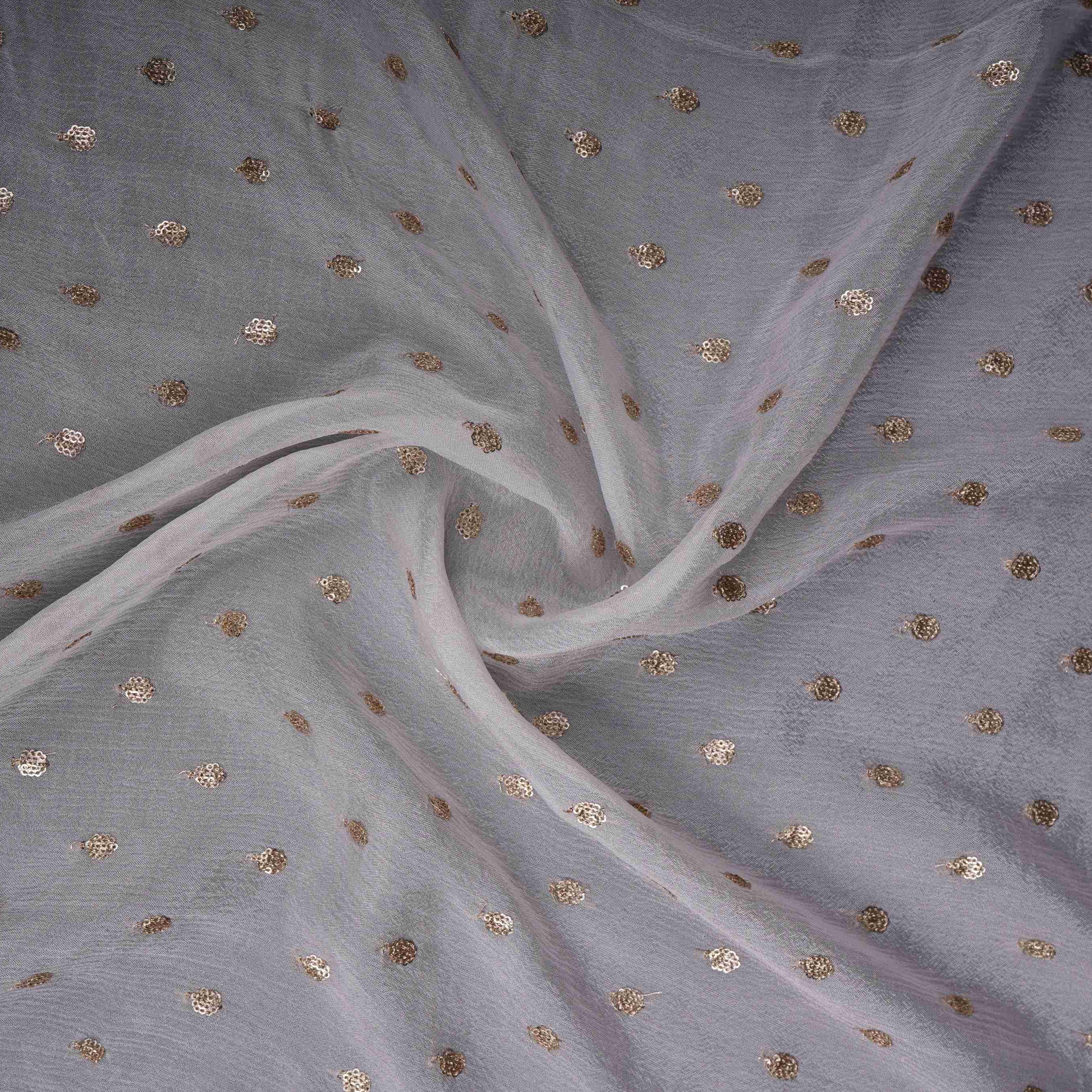 White Buti Dyeable Chinnon Fabric STF-30655 - TradeUNO