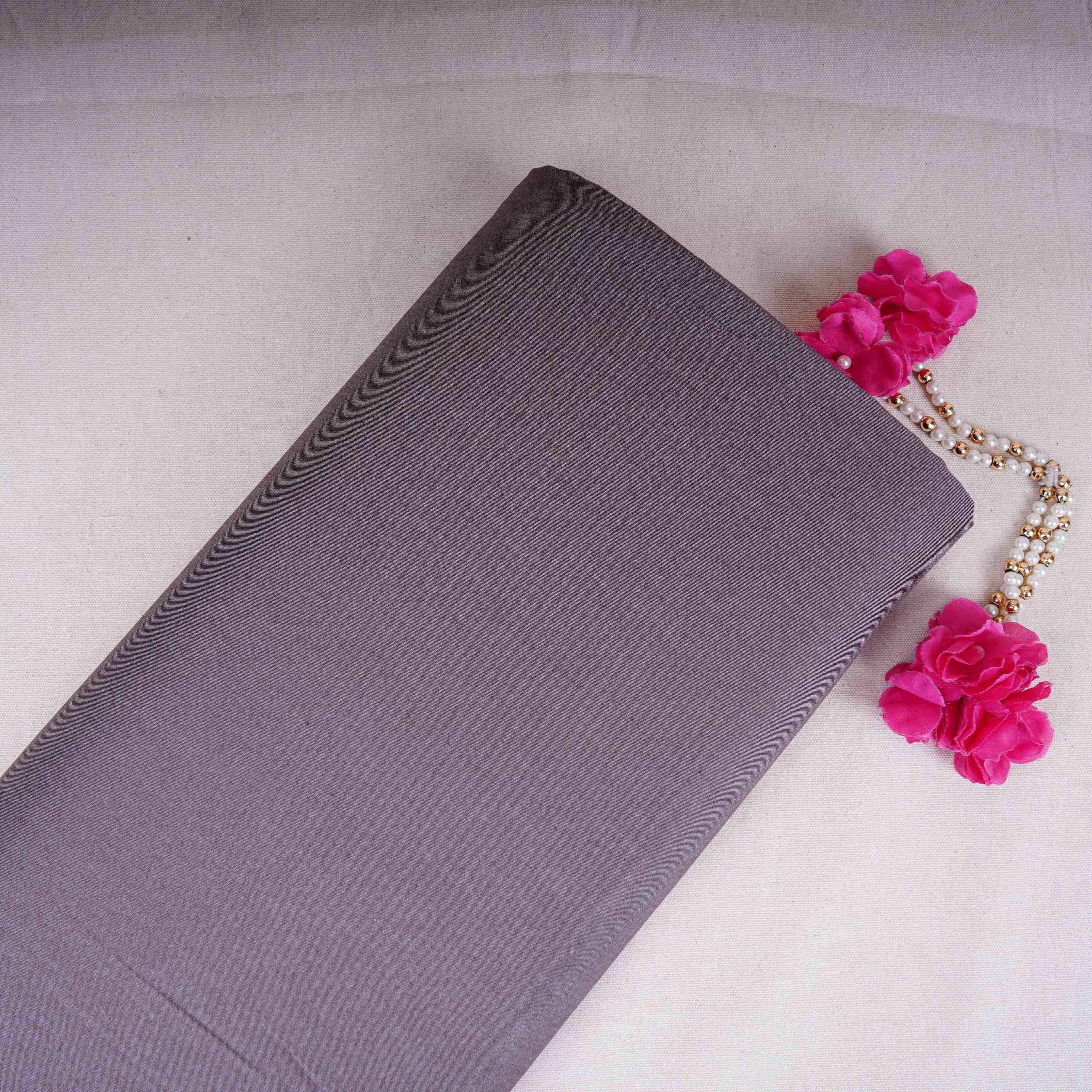 Silver Grey Solid Thin Denim Fabric PDM-30579 - TradeUNO