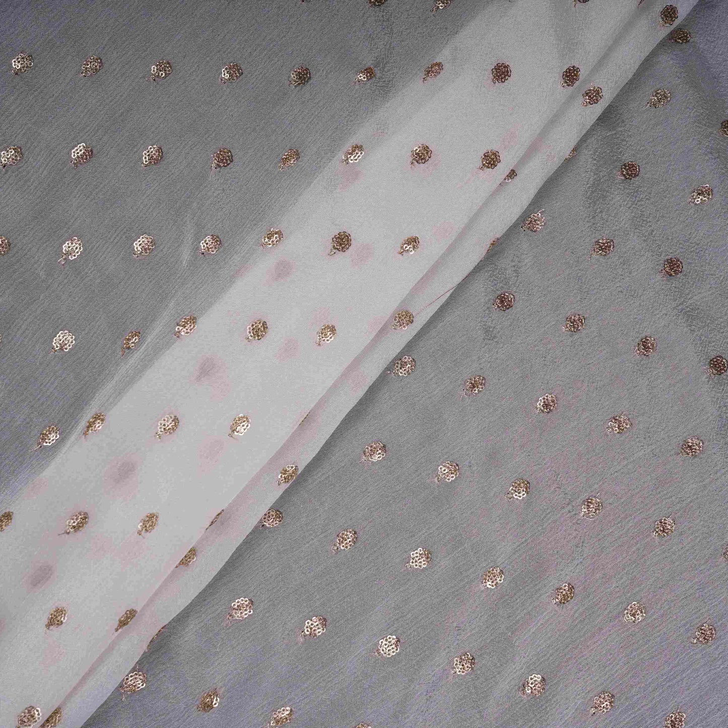 White Buti Dyeable Chinnon Fabric STF-30655