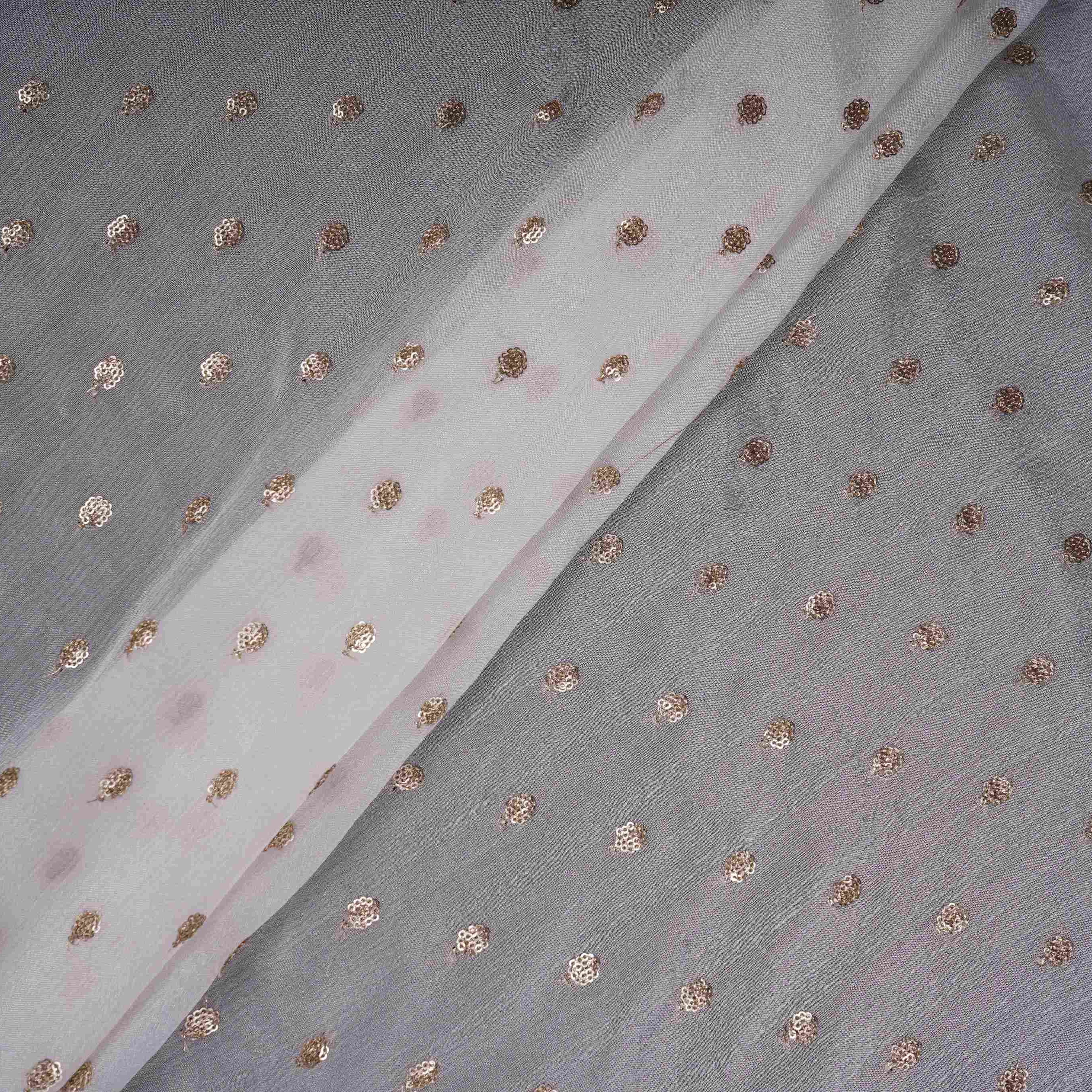 White Buti Dyeable Chinnon Fabric STF-30655 - TradeUNO