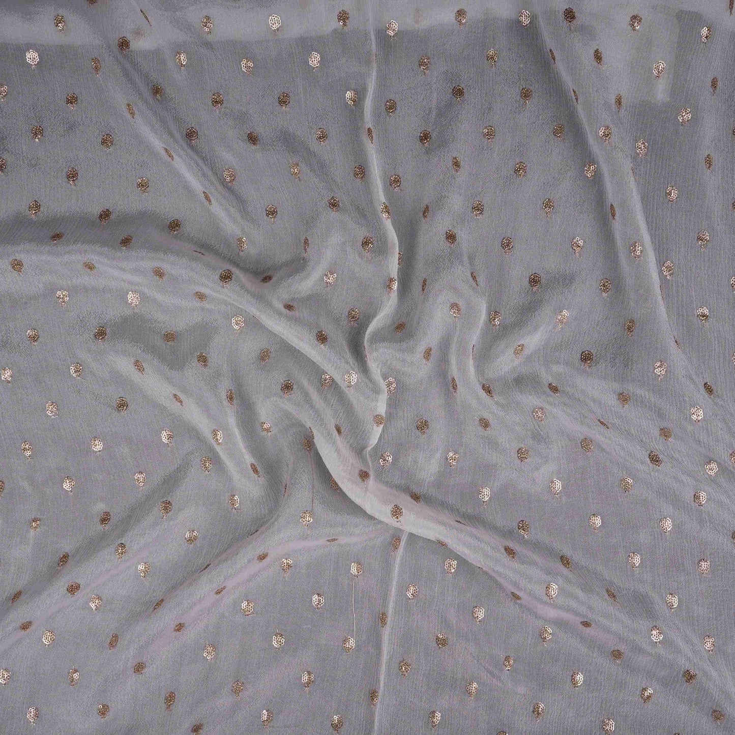 White Buti Dyeable Chinnon Fabric STF-30655