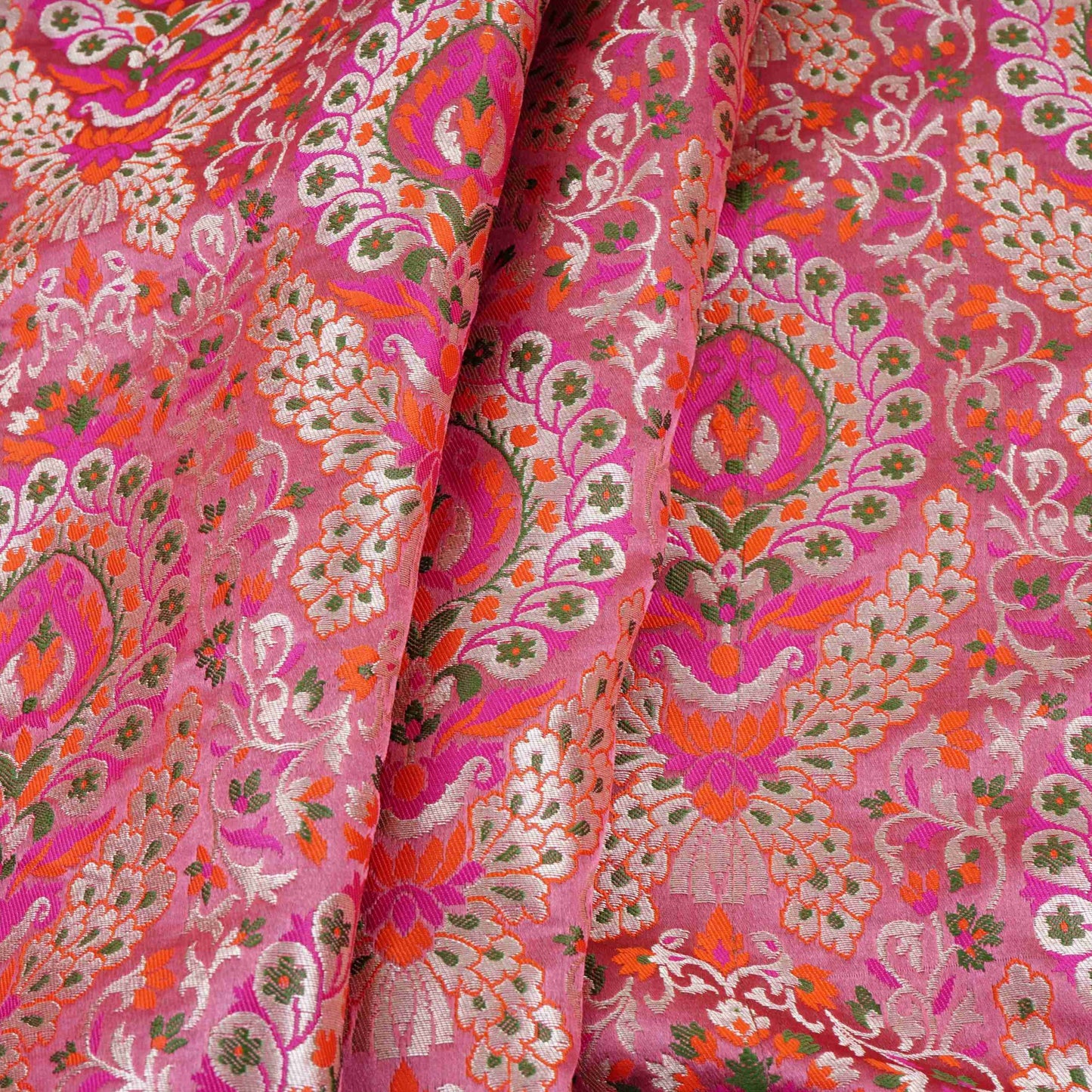 Pink Kimkhab Brocade Fabric HMSS-32791