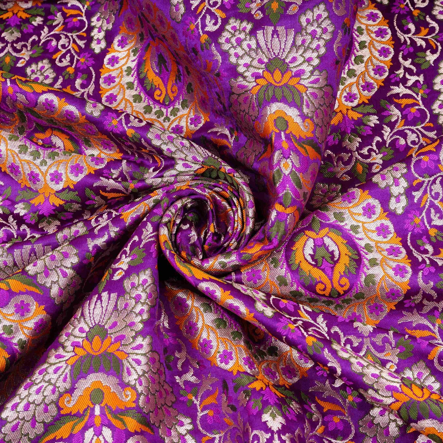 Purple Kimkhab Brocade Fabric HMSS-32799
