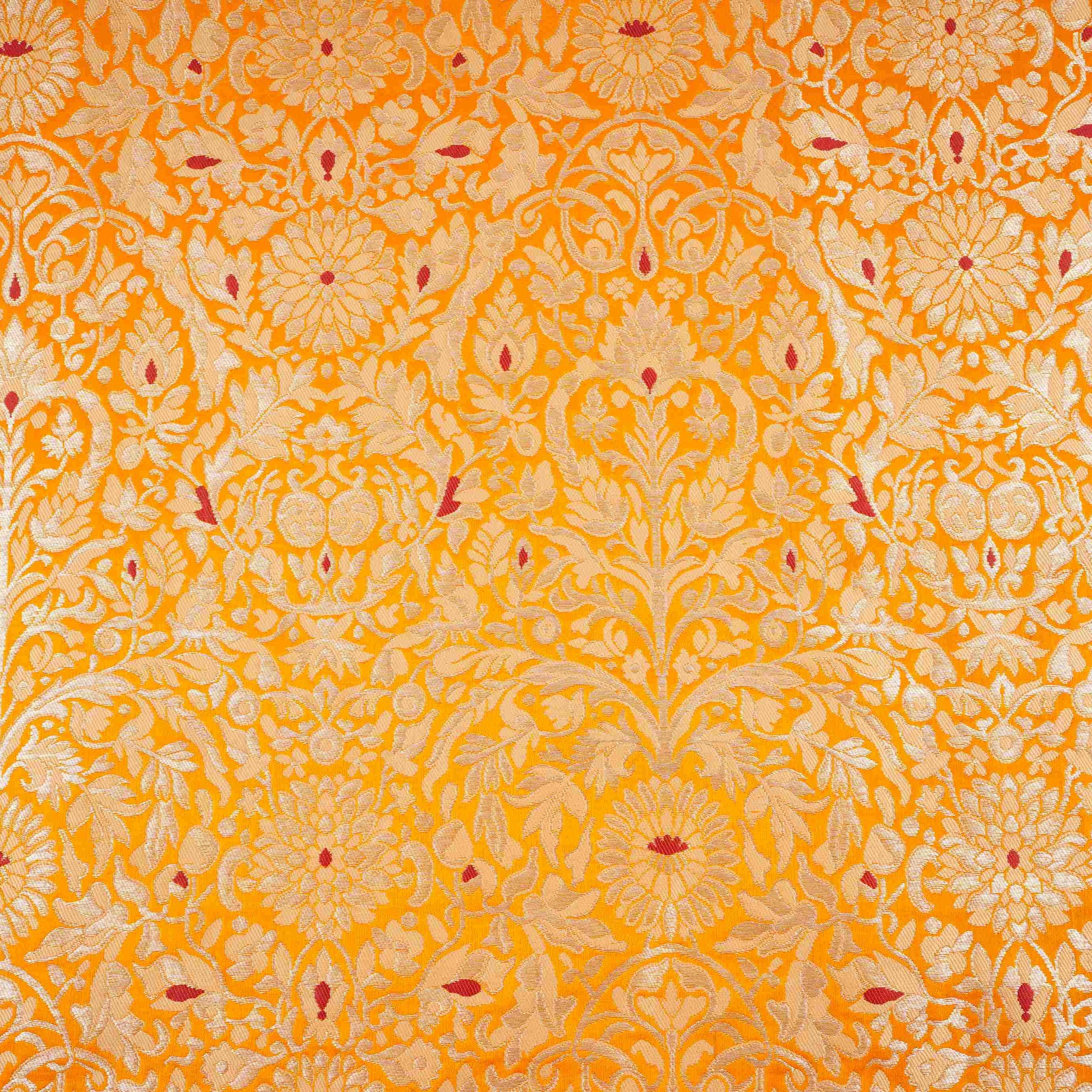 Mustard Alfi Meena Kimkhab Brocade Fabric HMSS-32774