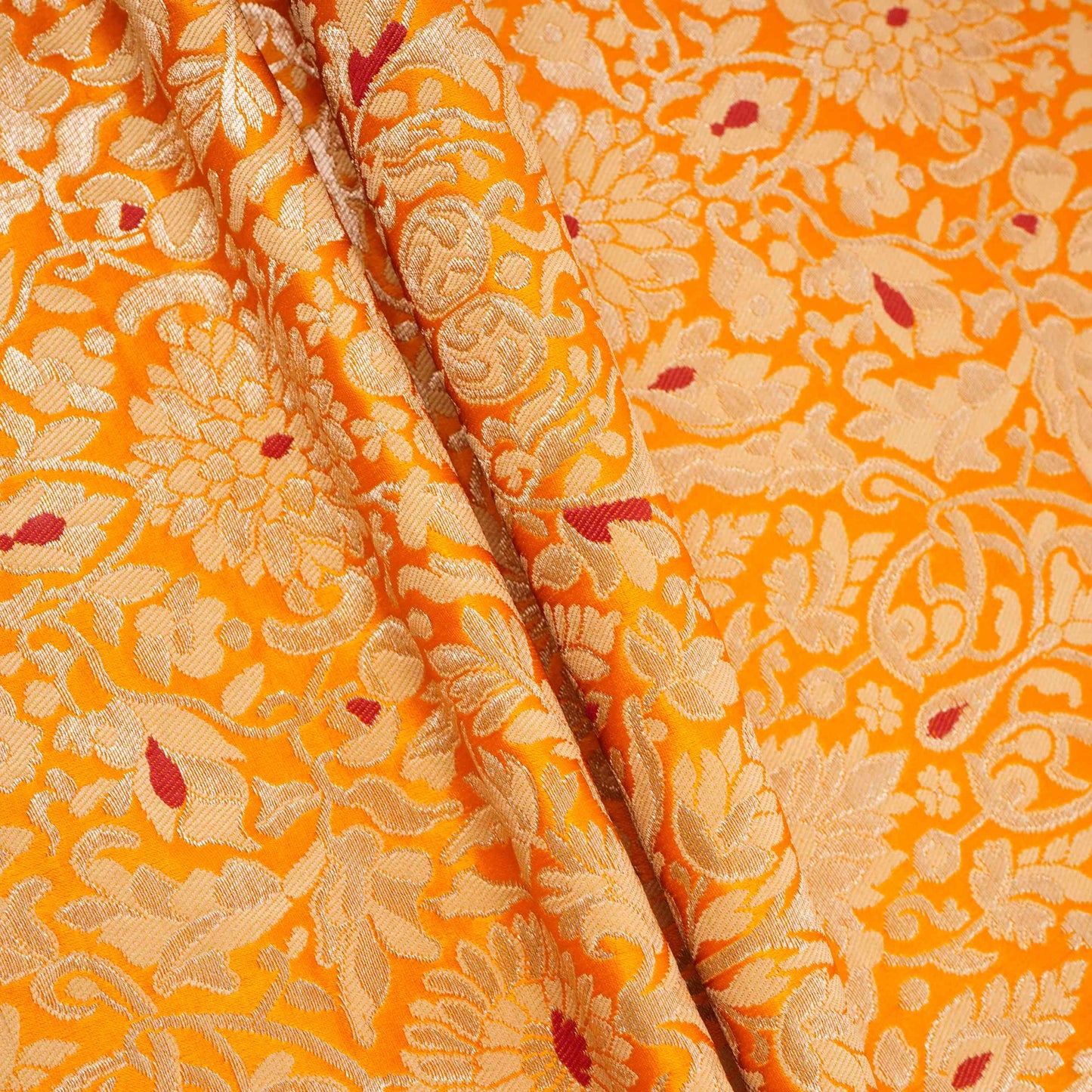 Mustard Alfi Meena Kimkhab Brocade Fabric HMSS-32774
