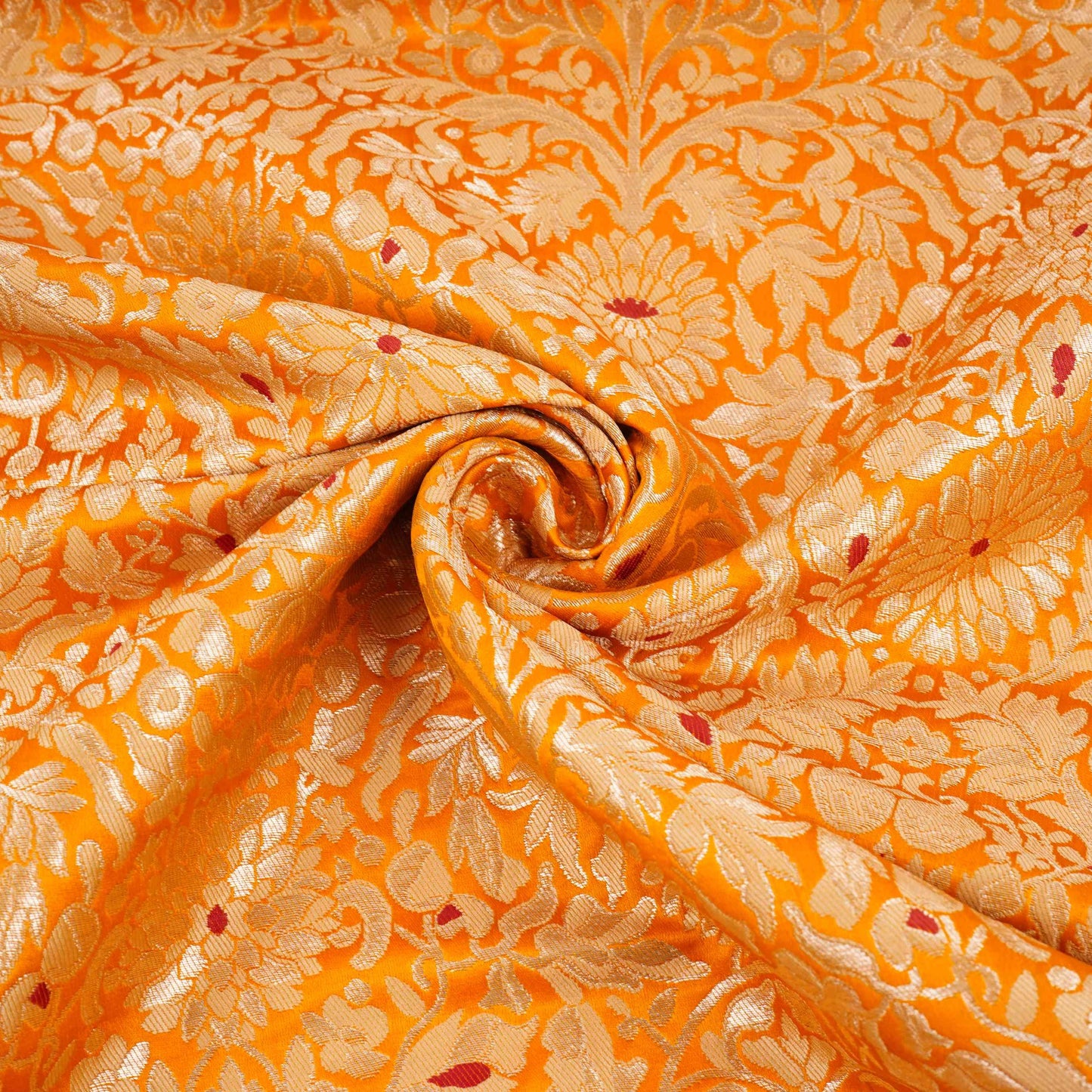 Mustard Alfi Meena Kimkhab Brocade Fabric HMSS-32774