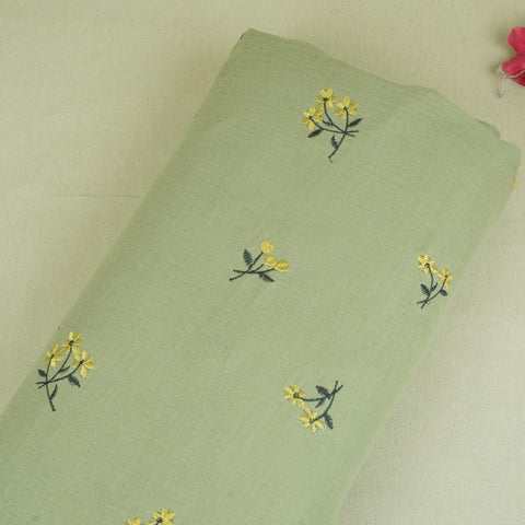 Light Green Hand embroidery Double Cotton PDM-29471