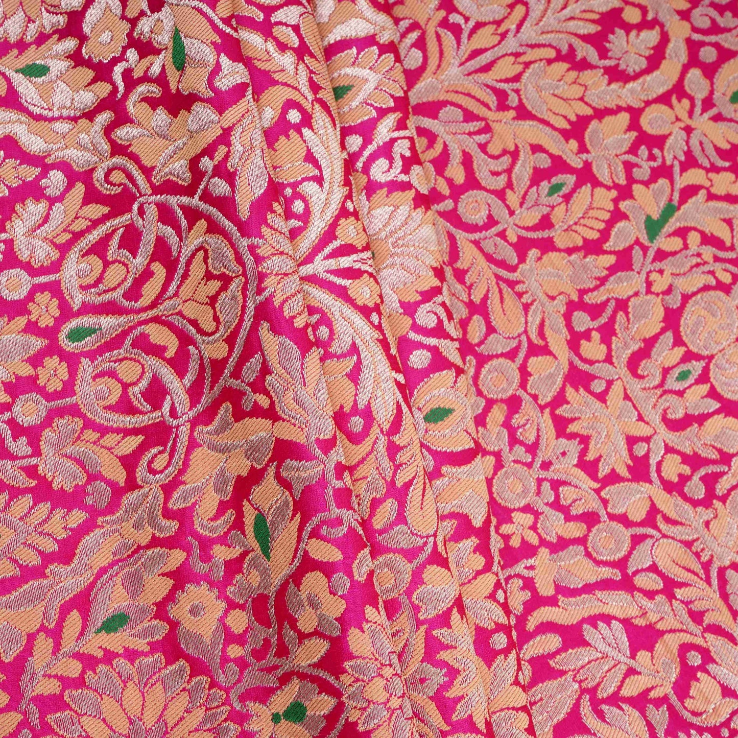 Magenta Pink Alfi Meena Kimkhab Brocade Fabric HMSS-32775