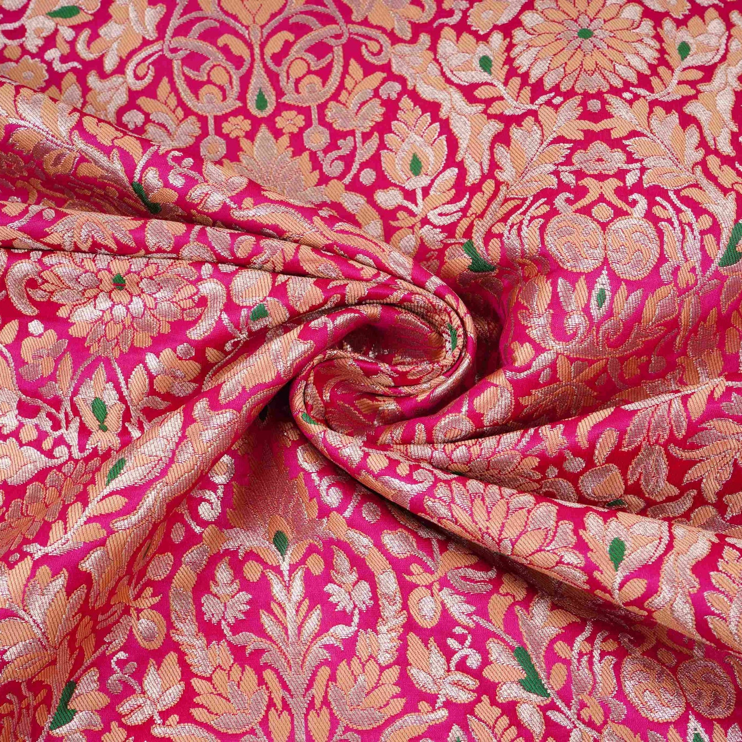 Magenta Pink Alfi Meena Kimkhab Brocade Fabric HMSS-32775