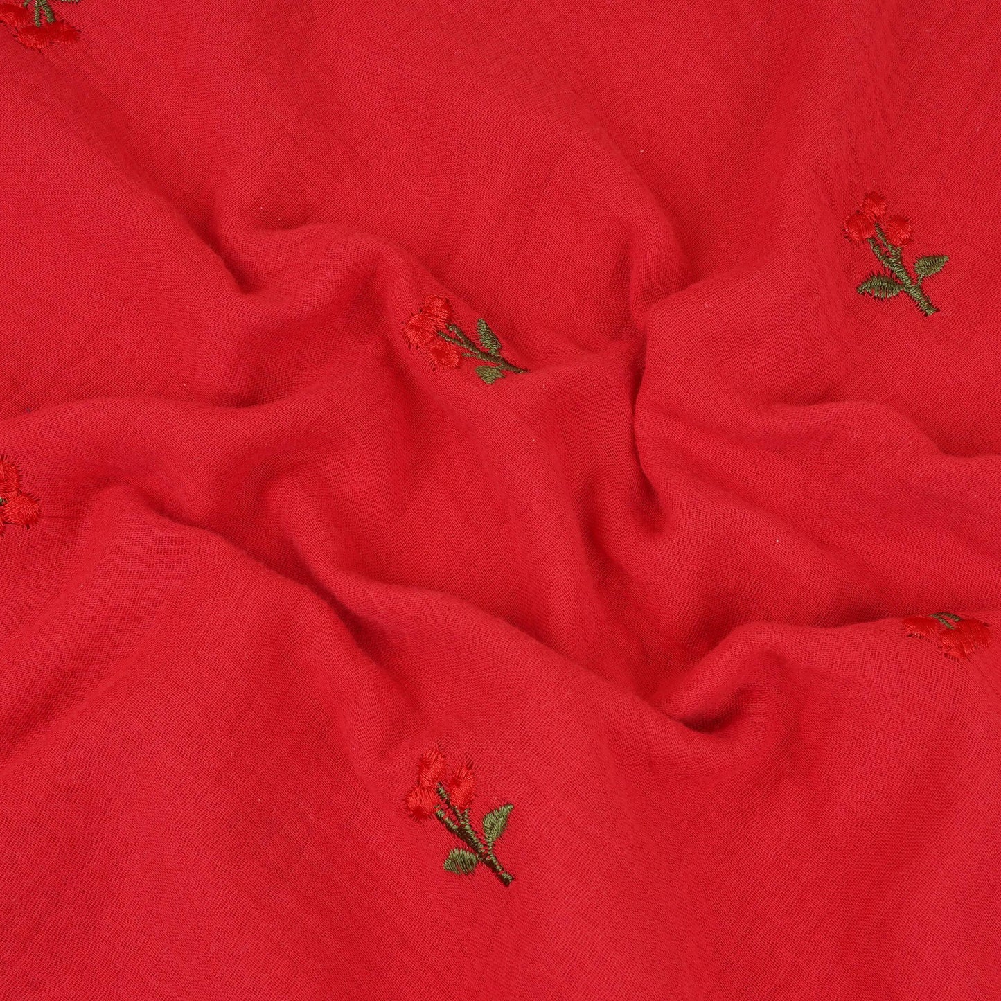 Red Hand embroidery Double Cotton PDM-29470