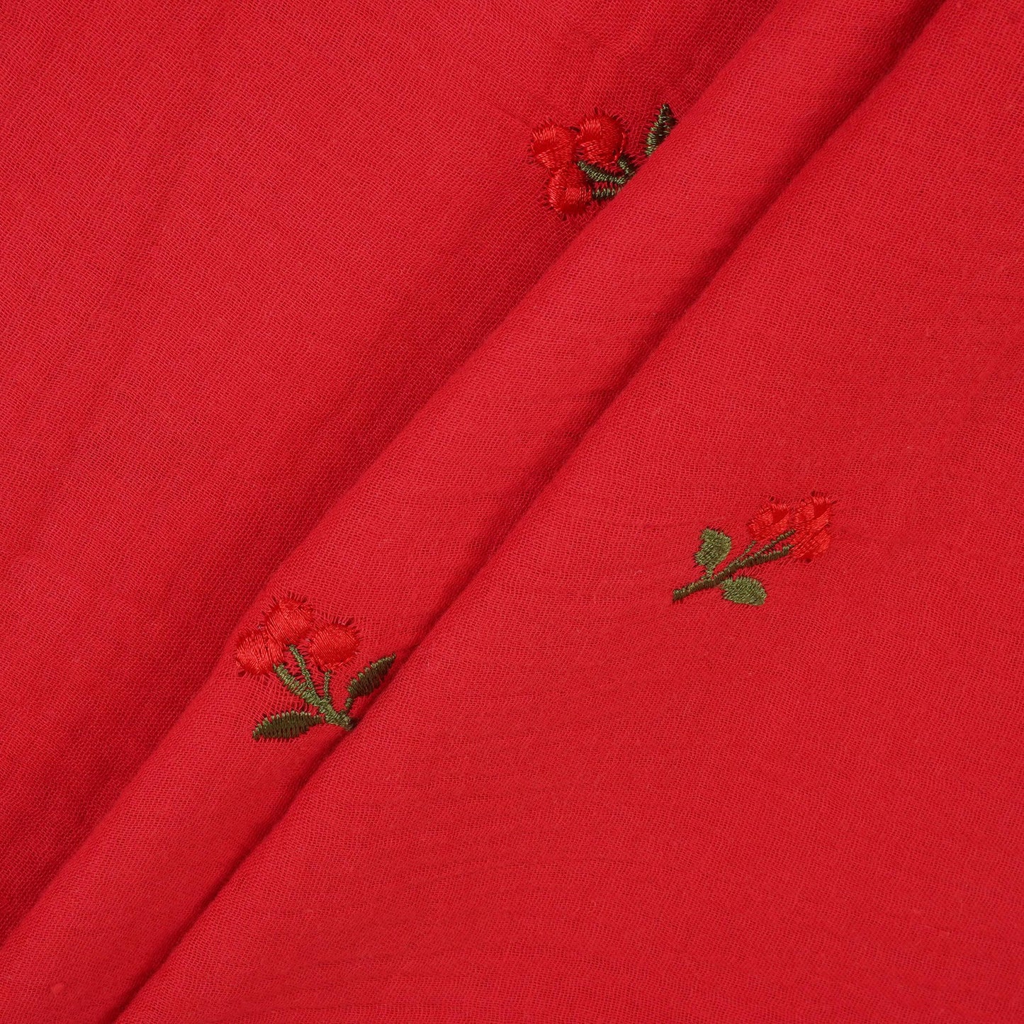 Red Hand embroidery Double Cotton PDM-29470