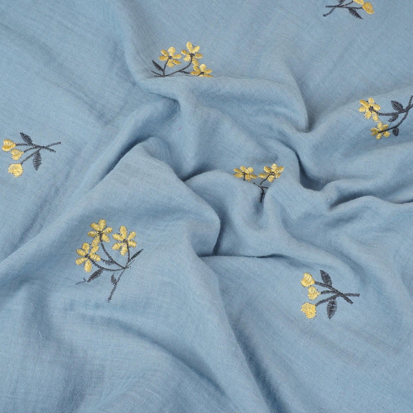 Aqua Blue Hand embroidery Double Cotton PDM-29464