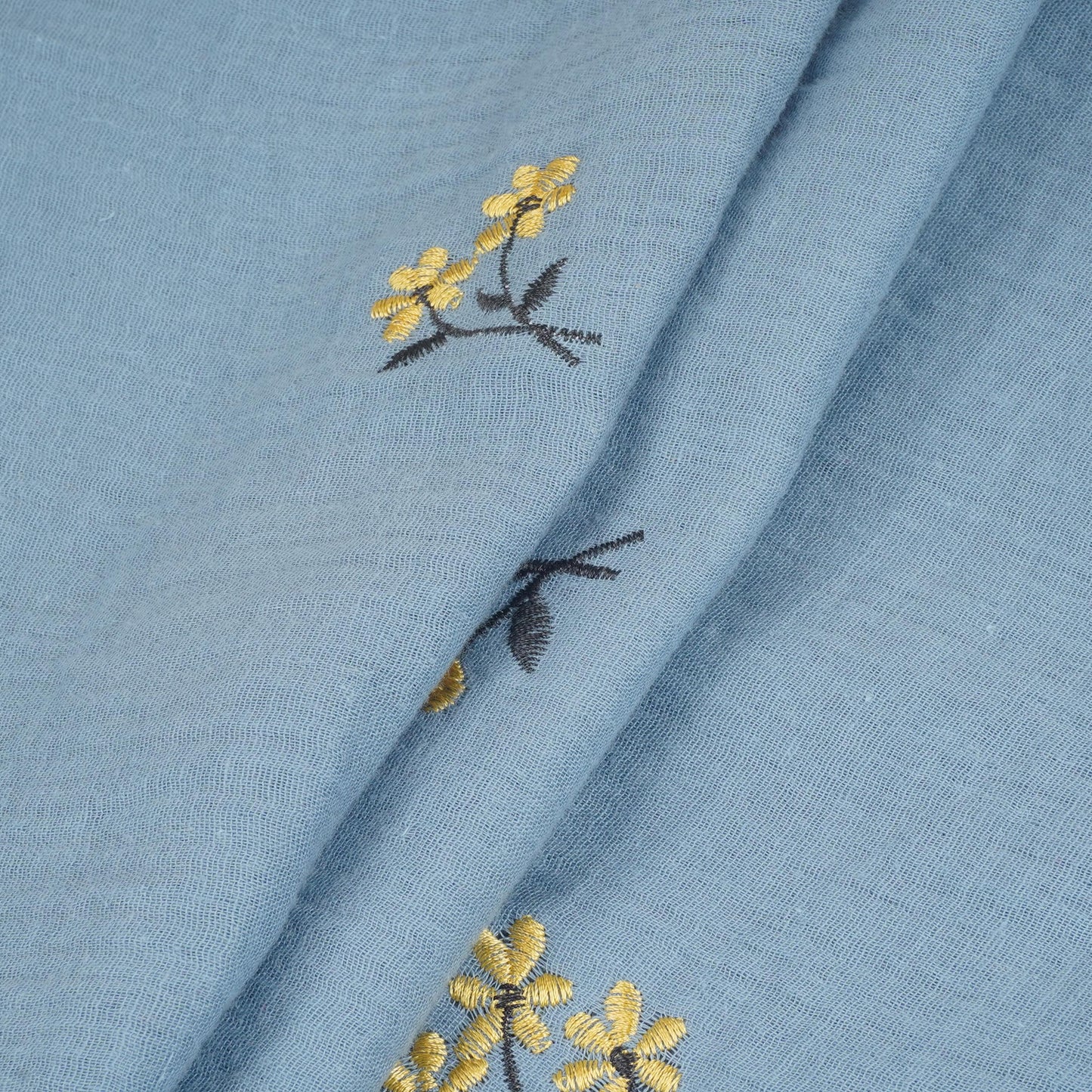 Aqua Blue Hand embroidery Double Cotton PDM-29464