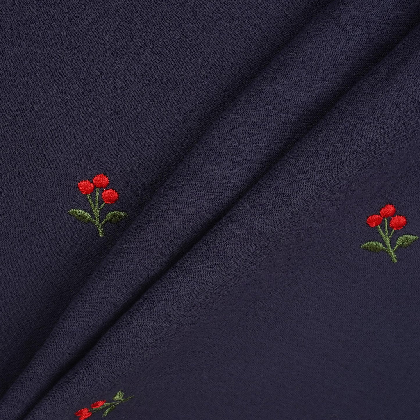 Navy Blue Hand embroidery Double Cotton PDM-29469