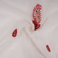 Off White with Multicolor floral Hand embroidery Pure Mul Chanderi Fabric SN-31236 - TradeUNO