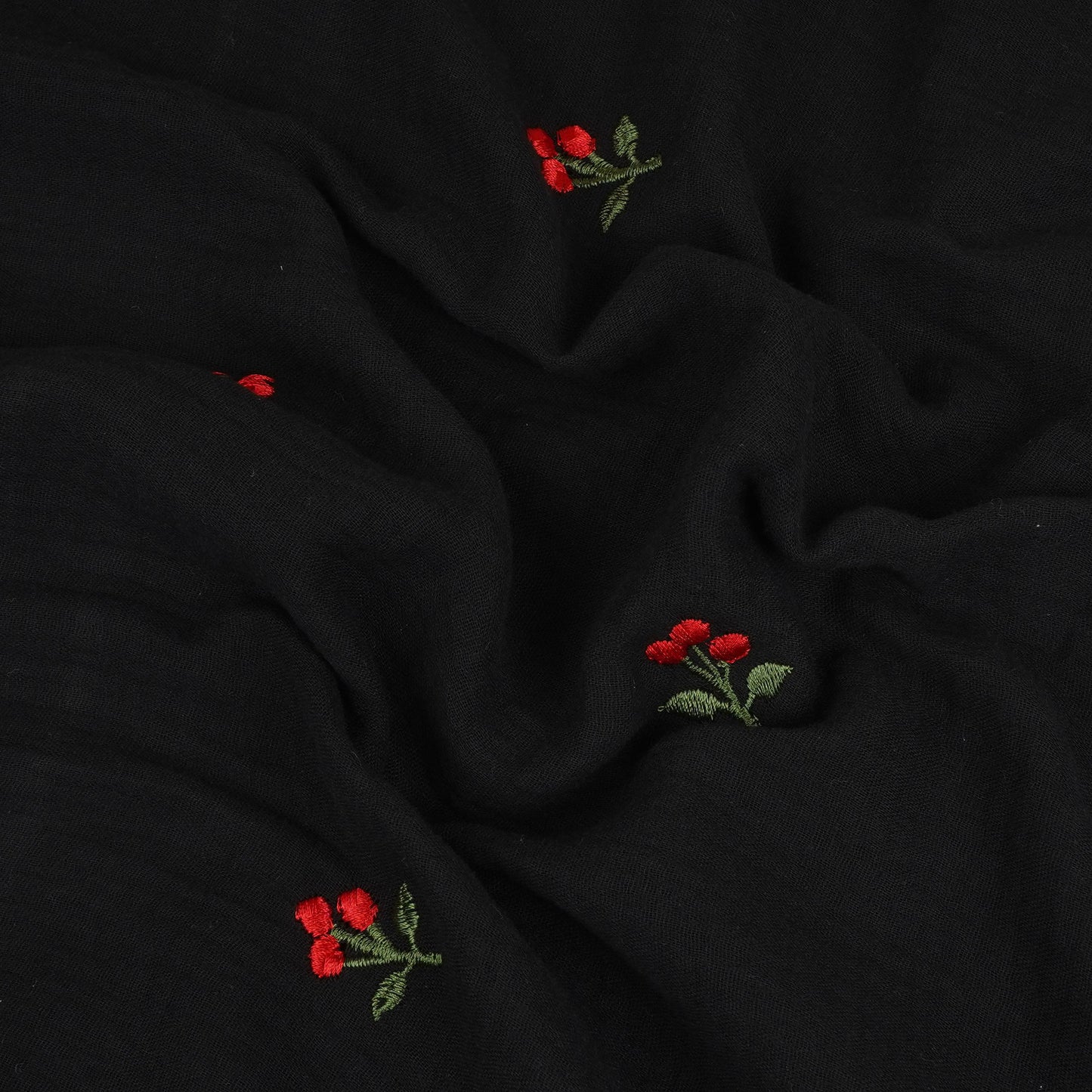 Black Hand embroidery Double Cotton PDM-29466