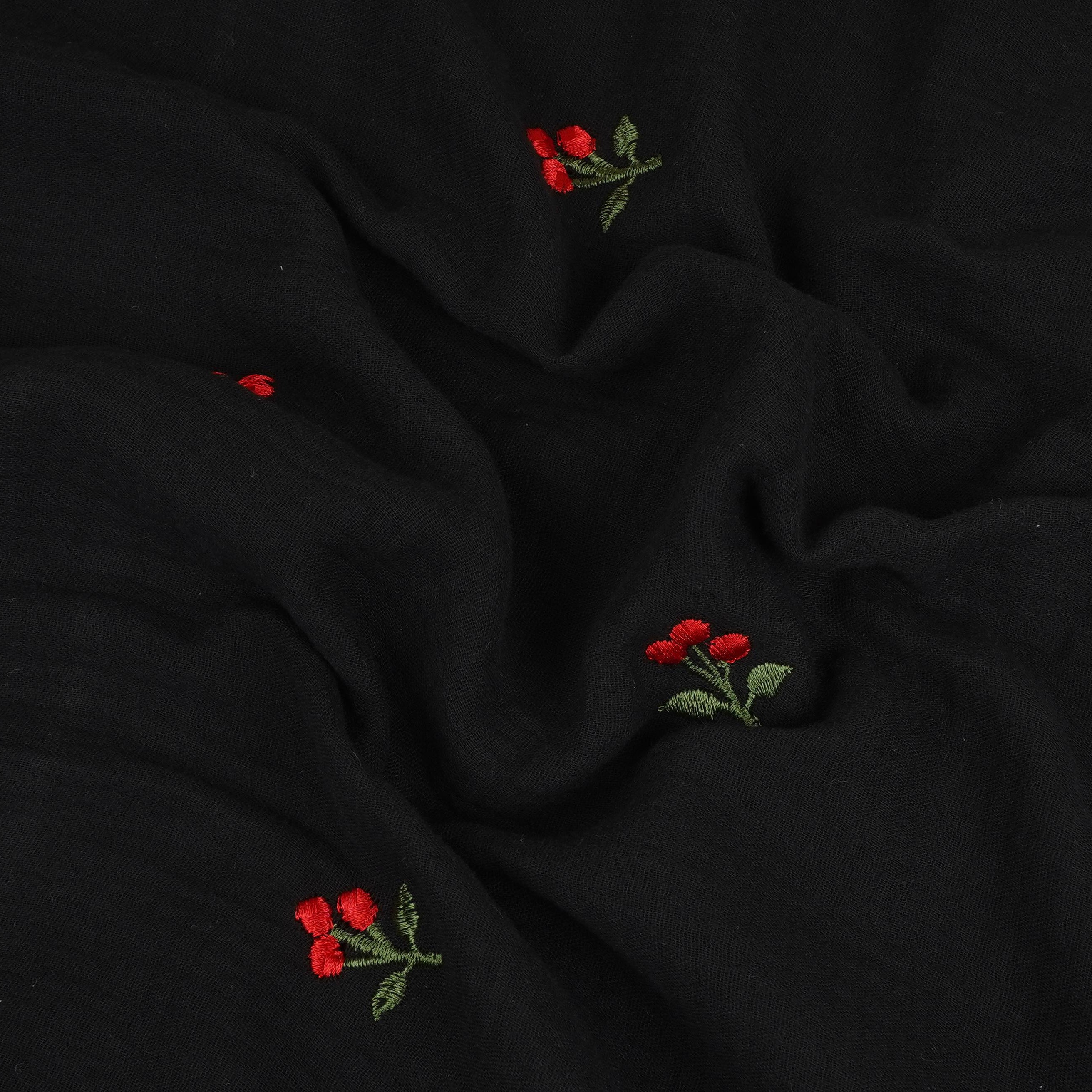 Black Hand embroidery Double Cotton PDM-29466 - TradeUNO