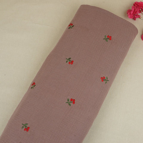 Rust Brown Hand embroidery Double Cotton PDM-29472