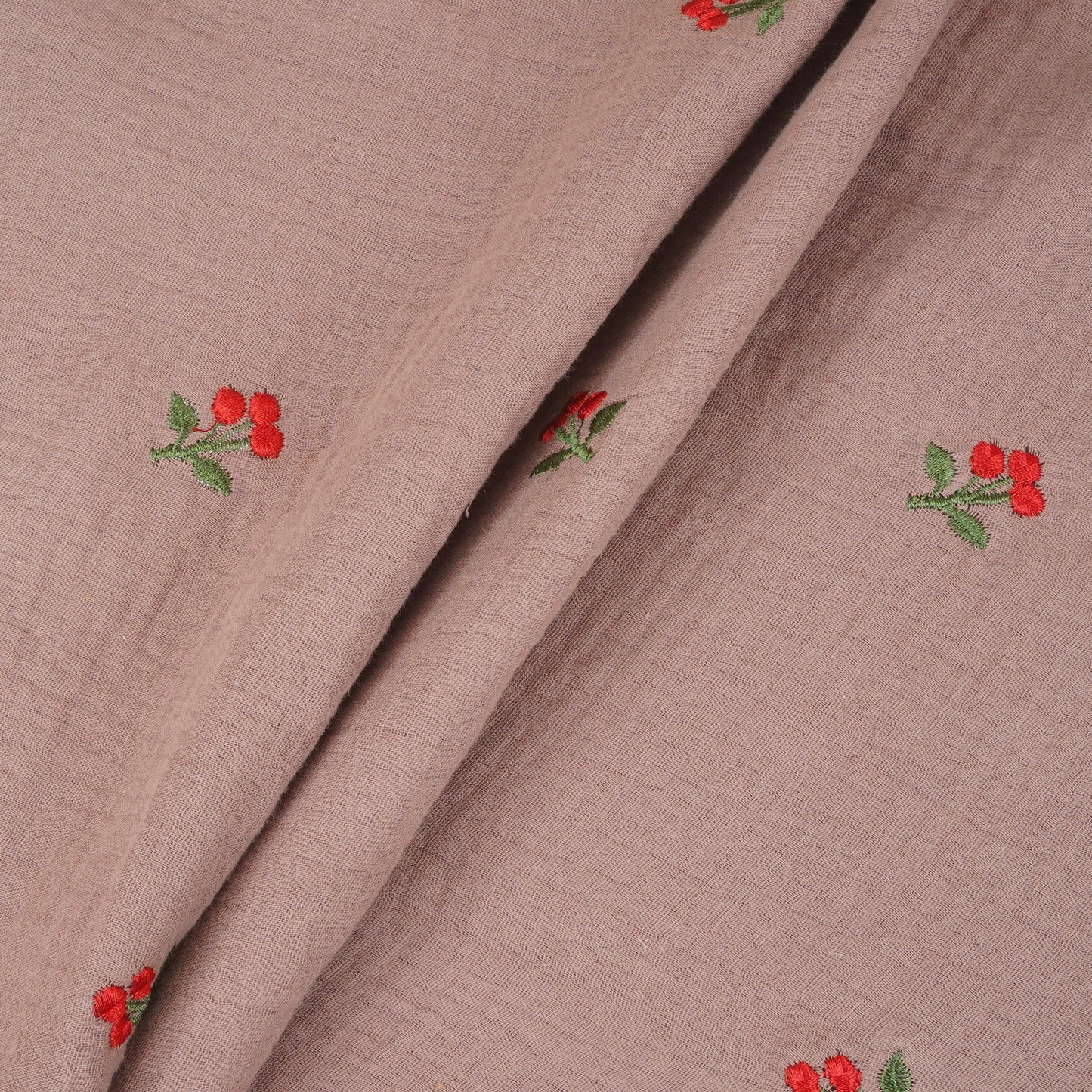 Rust Brown Hand embroidery Double Cotton PDM-29472