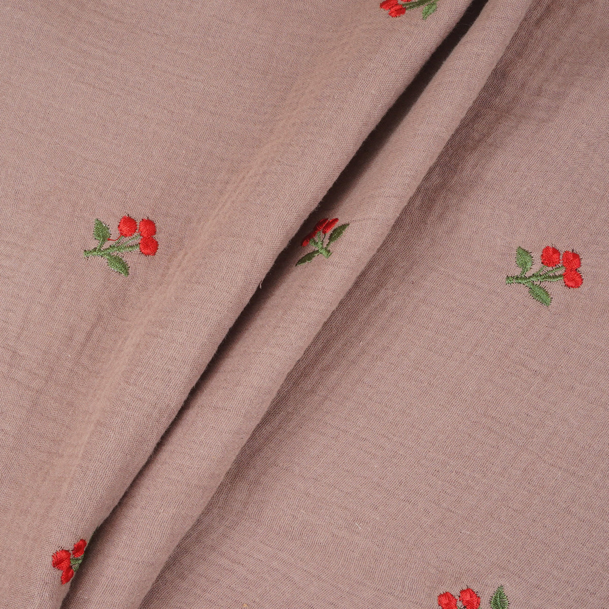 Rust Brown Hand embroidery Double Cotton PDM-29472 - TradeUNO