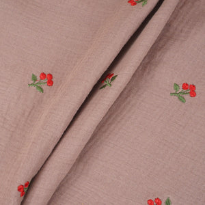 Rust Brown Hand embroidery Double Cotton PDM-29472 - TradeUNO