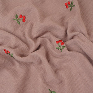 Rust Brown Hand embroidery Double Cotton PDM-29472 - TradeUNO