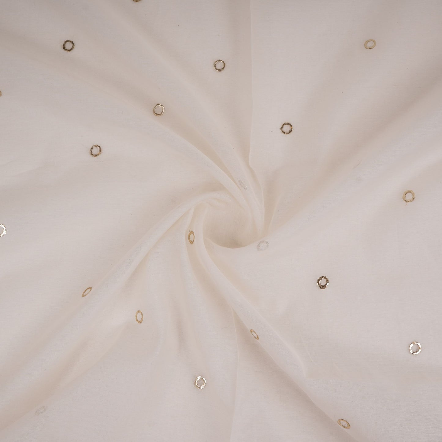 Off White Mukaish work Chanderi Fabric SU-31029