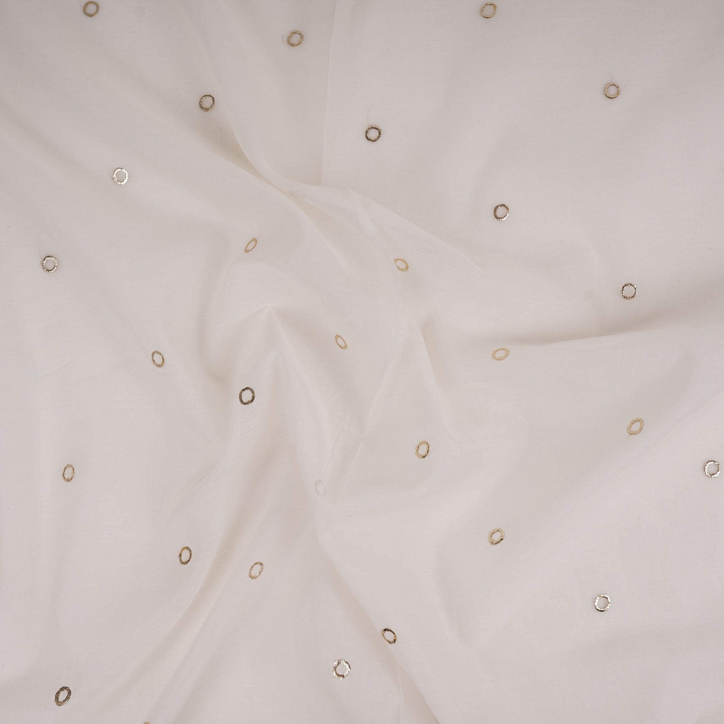 Off White Mukaish work Chanderi Fabric SU-31029 - TradeUNO