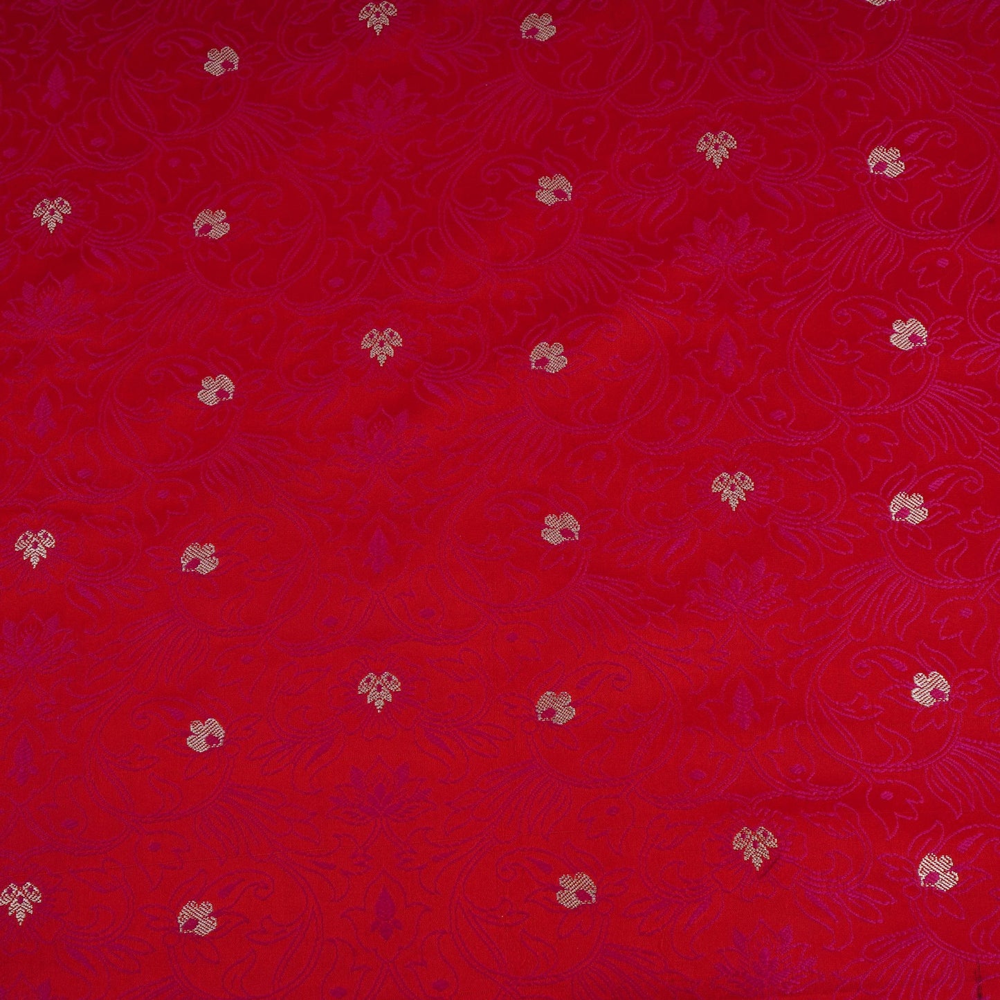 Red Zari Booti Tanchoi Silk Fabric HMSS-32756