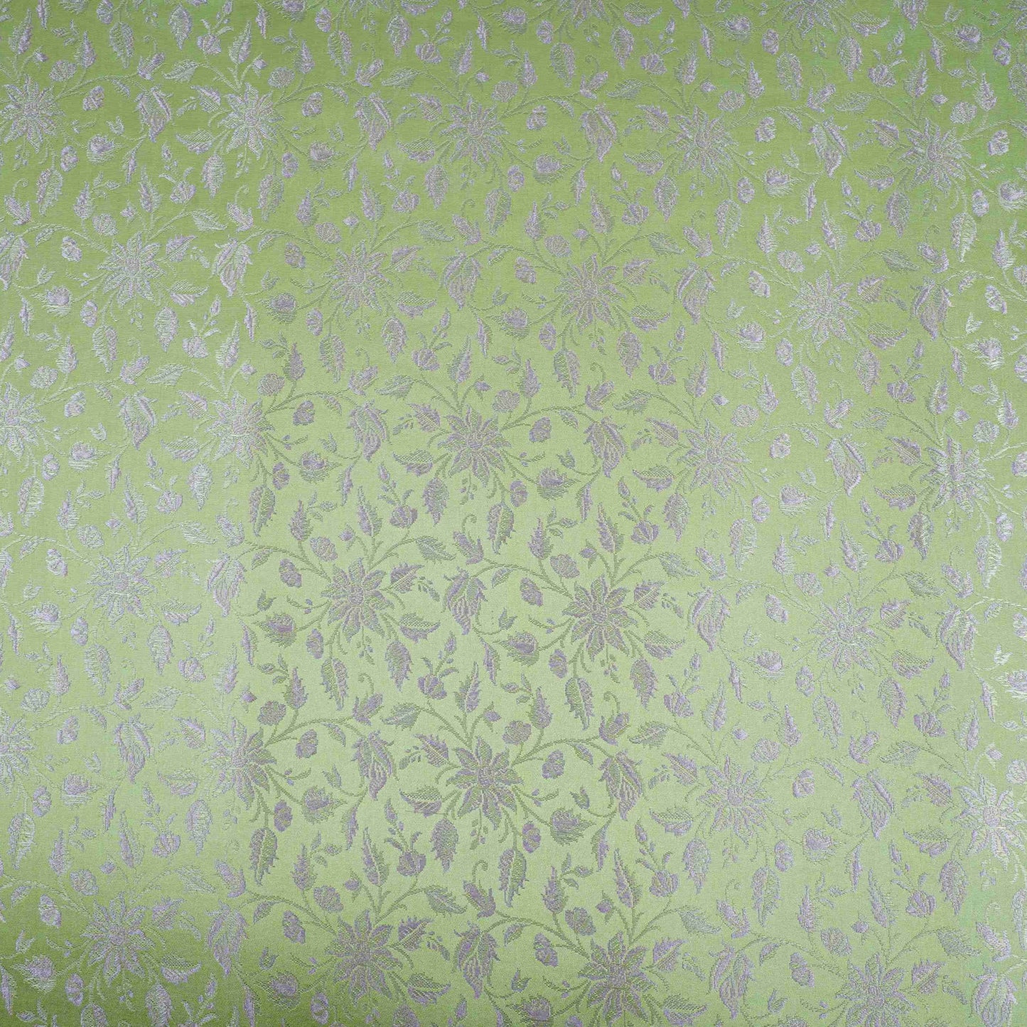 Lime Green Jamawar Resham Zari Dohra Brocade Fabric HMSS-32742