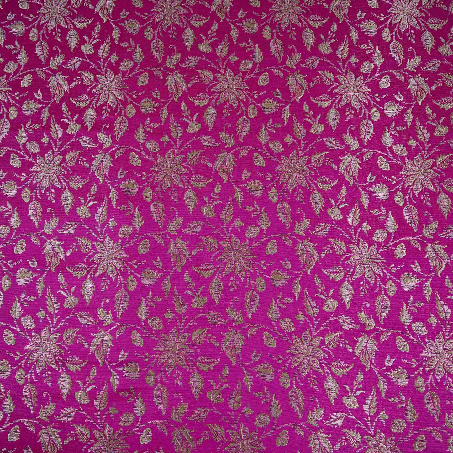 Magenta Pink Jamawar Resham Zari Dohra Brocade Fabric HMSS-32743