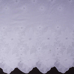 White Dyeable Floral Embroidery Cotton Schiffli Fabric MJF-30601 - TradeUNO