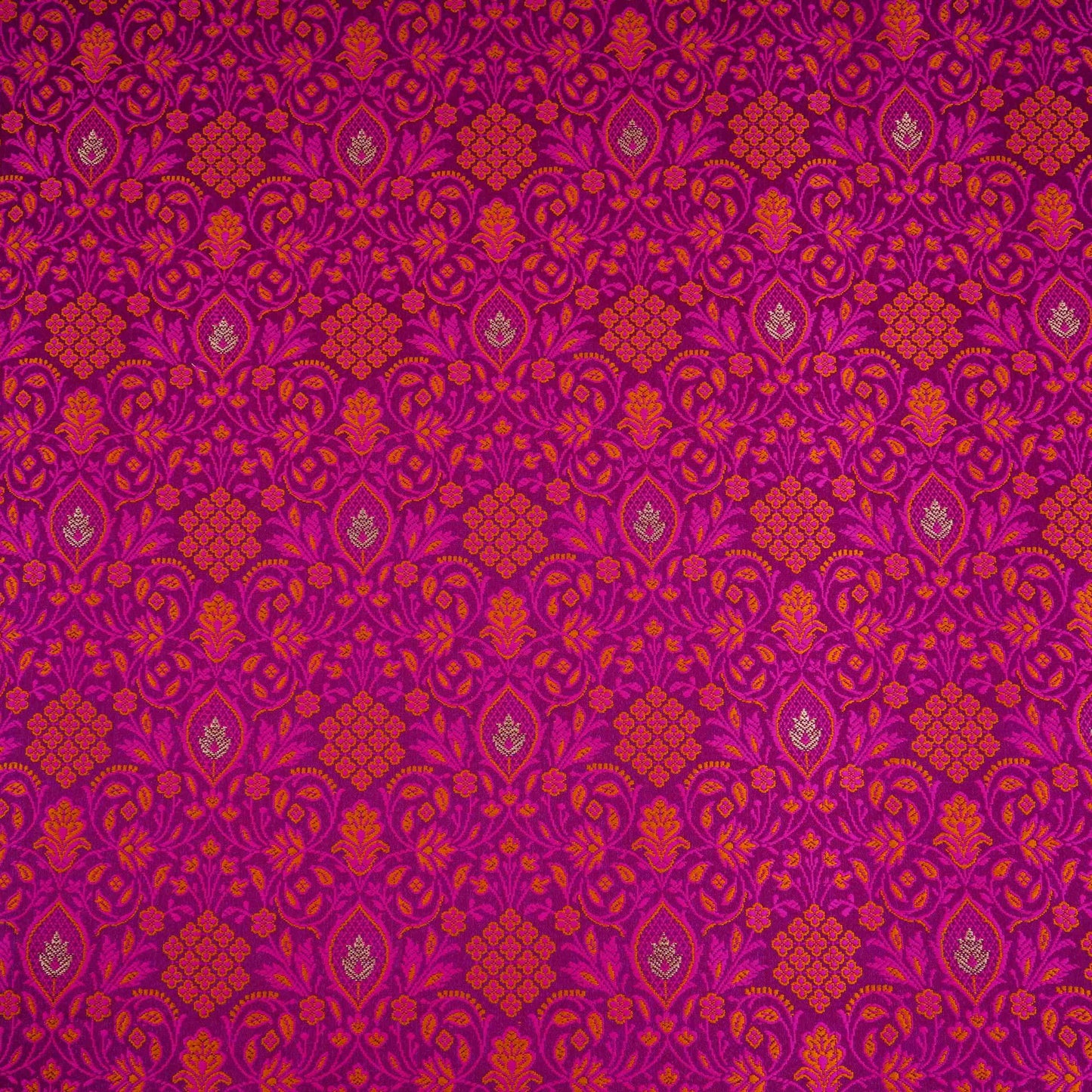 Deep Purple Zari Booti Dohri Tanchoi Silk Fabric HMSS-32728